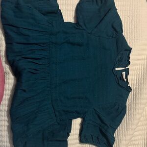 Universal Thread Teal Ruffle-Trim Top